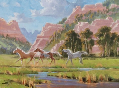 Canyon Mares - Marble Canyon 18" x 24" oil painting by Tom Haas