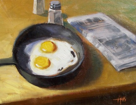 Over Easy 11" x 14" oil painting by Tom Haas