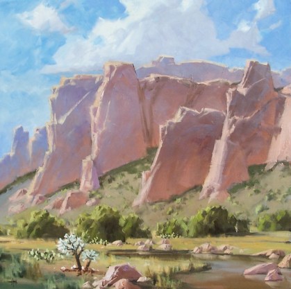 Sandstone Cliffs I 36" x 36" oil painting by Tom Haas