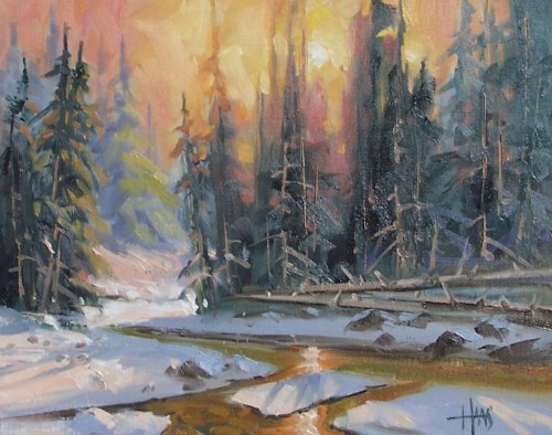 Cool Shadows 11" x 14" oil painting by Tom Haas