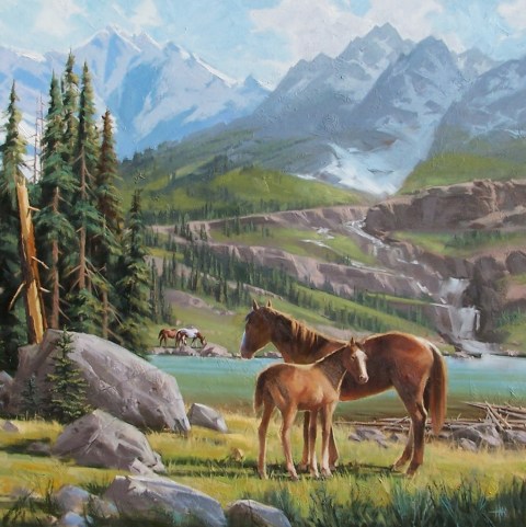 High Country 48" x 48" oil painting by Tom Haas