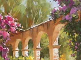 Spanish Arches 14" x 11" oil painting by Tom Haas