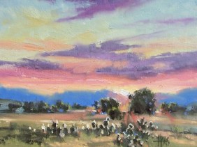 Southwest Sunrise 11" x 14" oil painting by Tom Haas