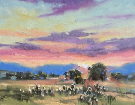 Southwest Sunrise 11" x 14" oil painting by Tom Haas