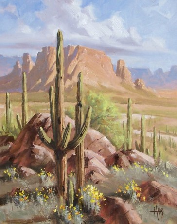 Sonoran Spring - Arizona 16" x 20" oil painting by Tom Haas