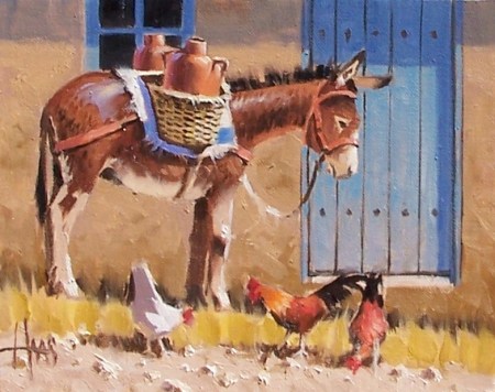 Back Door Company 11" x 14" oil painting by Tom Haas
