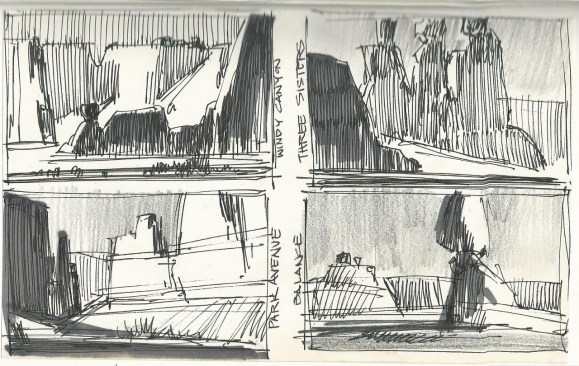 Arches Natl Park ink graphite sketches by Tom Haas
