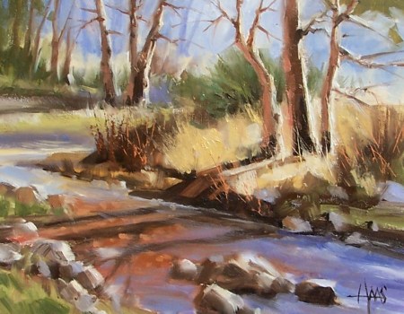 Slow Creek 11" x 14" oil painting by Tom Haas