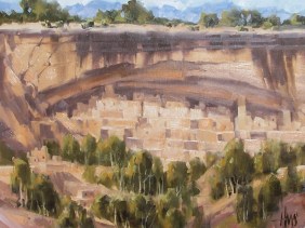 Cliff Palace - Mesa Verde Colorado 12" x 16" oil painting by Tom Haas