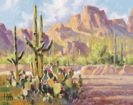 Prickly Pear Crossing - Arizona 11" x 14" oil painting by Tom Haas