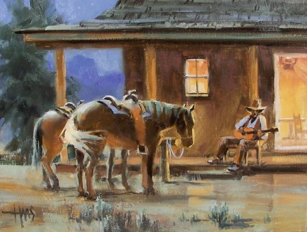 Captive Audience 12" x 16" oil painting by Tom Haas