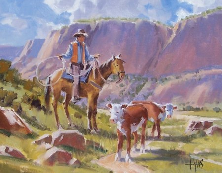 Mooo-ve Along - Arizona 11" x 14" oil painting by Tom Haas