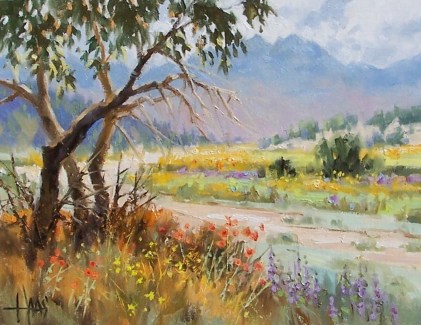 Weeds and Wildflowers - Arizona 11" x 14" oil painting by Tom Haas