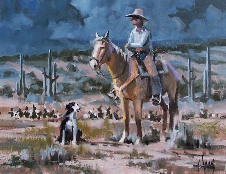 Moonlight Trail 11" x 14" oil painting by Tom Haas