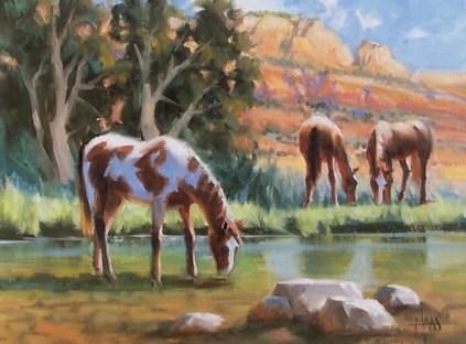 Oasis - Oak Creek, Arizona 12" x 16" oil painting by Tom Haas