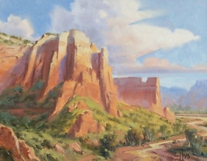 Canyon Castle - Arizona Utah border 11" x 14" oil painting by Tom Haas
