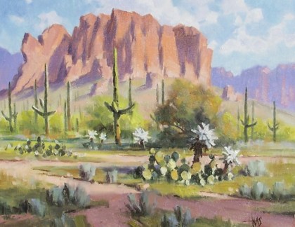 Thorny Trail - Superstitions, Arizona 11" x 14" oil painting by Tom Haas