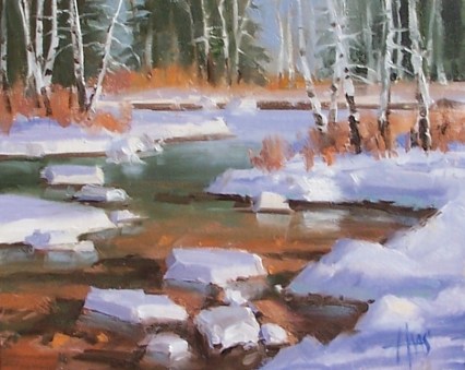 Aspen Creek - Colorado 8" x 10" oil painting by Tom Haas