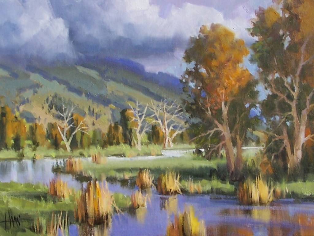 Eagle Valley - Colorado 12" x 26" oil painting by Tom Haas