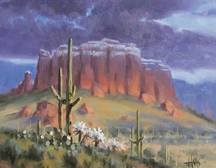 Sonoran Winter - Superstitions Arizona 11" x 14" oil painting by Tom Haas