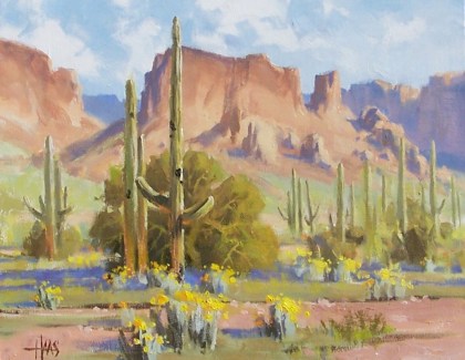 Mesquite Ridge - Arizona 11" x 14" oil painting by Tom Haas