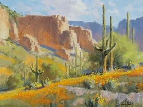 Poppy Season - Arizona 11" x 14" oil painting by Tom Haas
