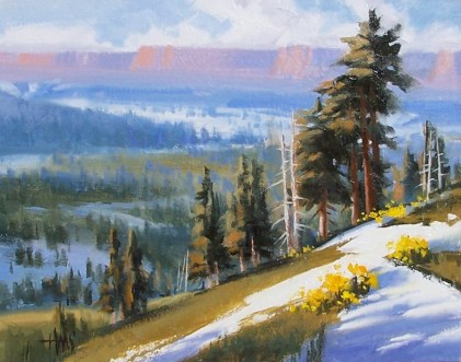Winter Patterns - Northern Arizona 11" x 14" oil painting by Tom Haas