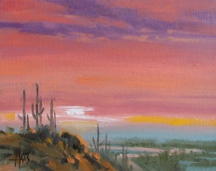 Valley of the Sun - Arizona 8" x 10" oil painting by Tom Haas