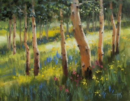 Aspen Glade - Colorado 11" x 14" oil painting by Tom Haas