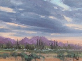 Partly Cloudy - Arizona 8" x 10" oil painting by Tom Haas