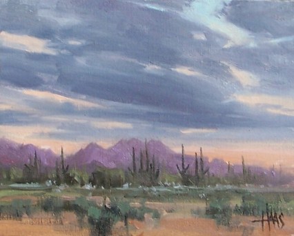 Partly Cloudy - Arizona 8" x 10" oil painting by Tom Haas