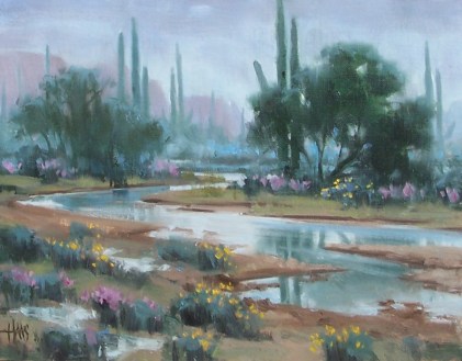 Desert Drizzle - Arizona 11" x 14" oil painting by Tom Haas