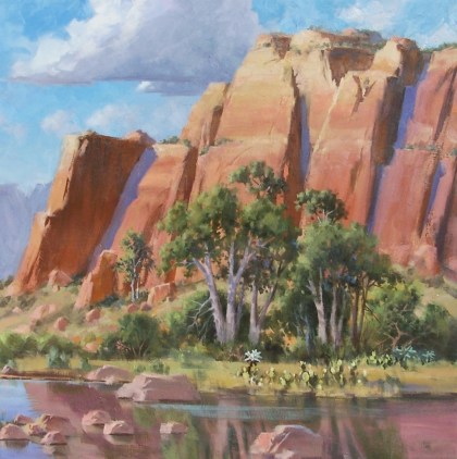 Sandstone Cliffs II 36" x 36" oil painting by Tom Haas