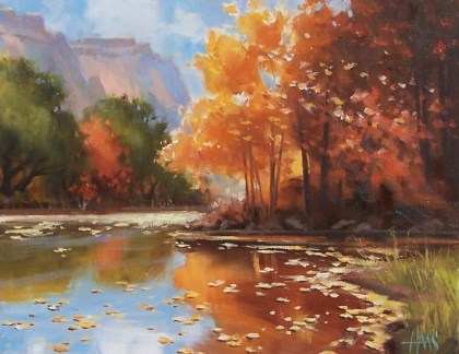 West Fork Autumn - Arizona 11" x 14" oil painting by Tom Haas