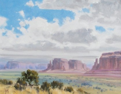 Monument Valley Clouds - Arizona 11" x 14" oil painting by Tom Haas