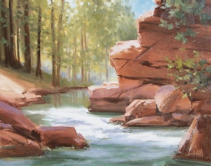 Oak Creek Runoff - Arizona 11" x 14" oil painting by Tom Haas
